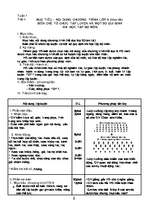 Giáo án Thể dục Lớp 9 - Chương trình cả năm